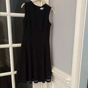 Calvin Klein Black and White A-Line Midi Dress